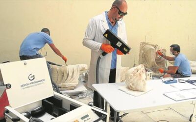Baena. Inician la restauración de las tres esculturas romanas sedentes